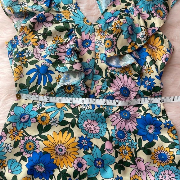 NEW - TOPSHOP Mix and Match Stripe and Floral Retro Midi Dress in Multi - Size 2 - Picture 13 of 16